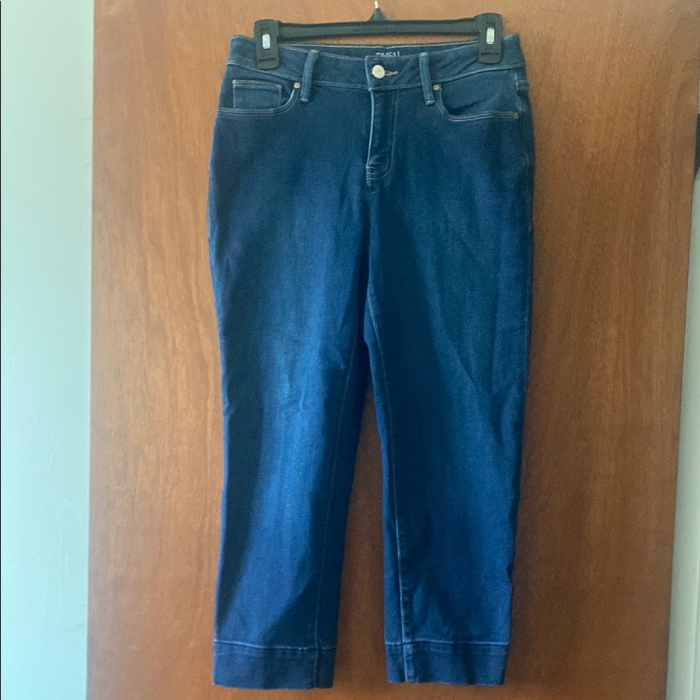 Time and Tru Blue Ankle Cropped Mid-Rise Jeans